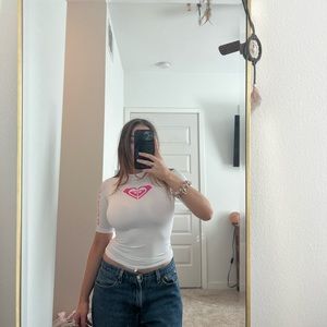 Roxy white rashguard